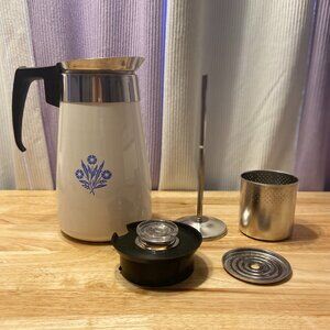 Corning Ware 9 cup coffee pot - Blue Cornflower